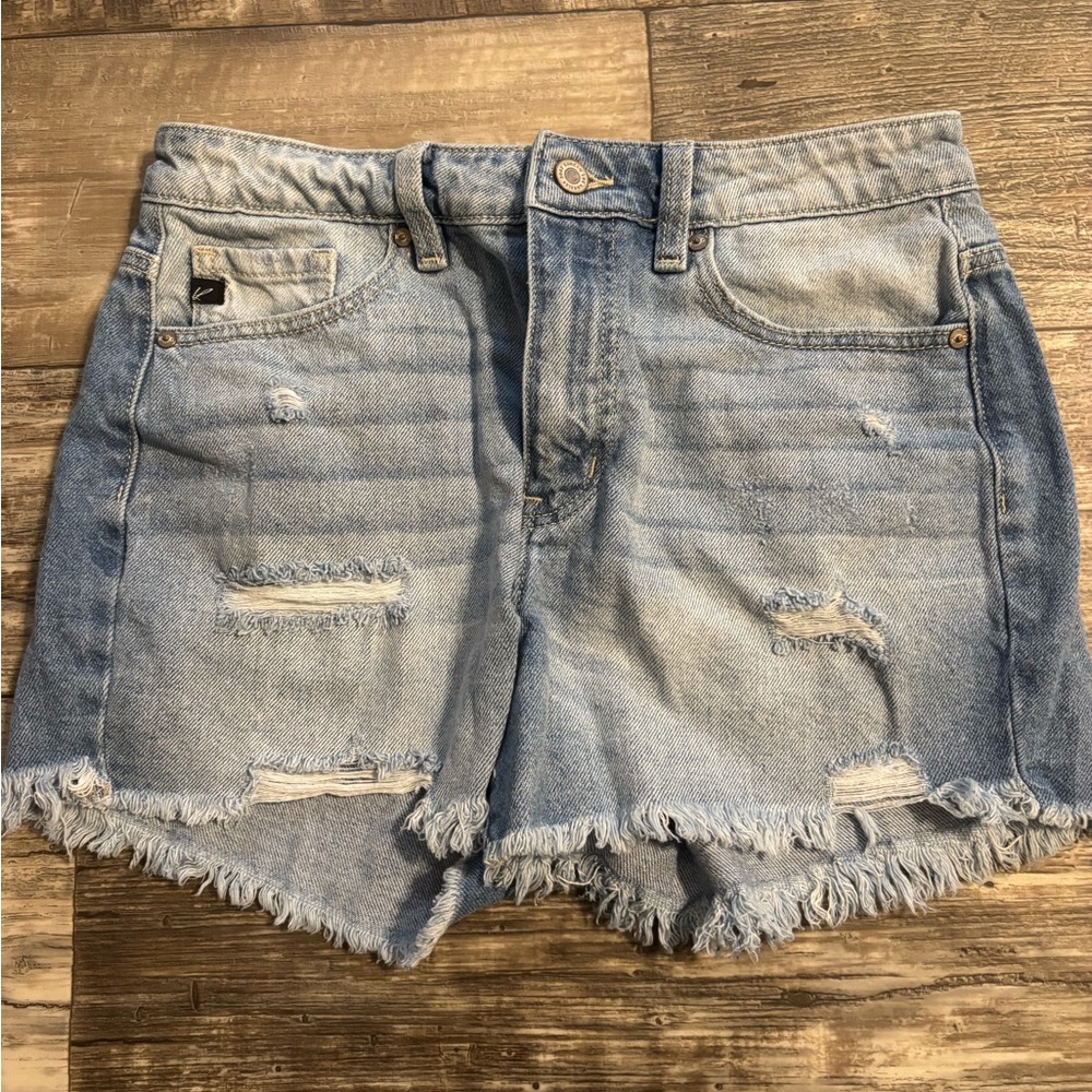 KanCan Light Blue Distressed Denim Shorts